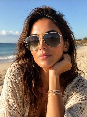 Authentic Isabel Marant Gold Frame Sunglasses with Gray -Green Gradient Lenses